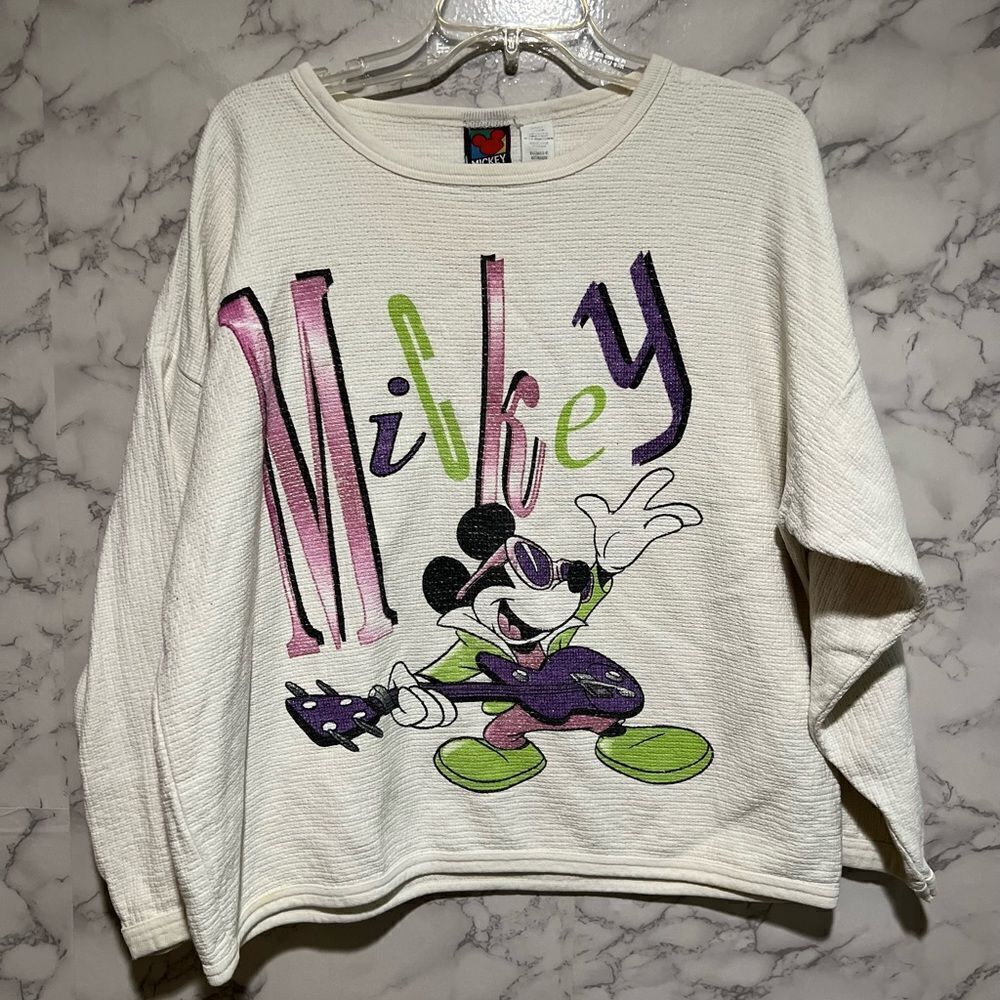 Vintage 80s Mickey Mouse Sz L Crewneck Sweatshirt 100% Cotton